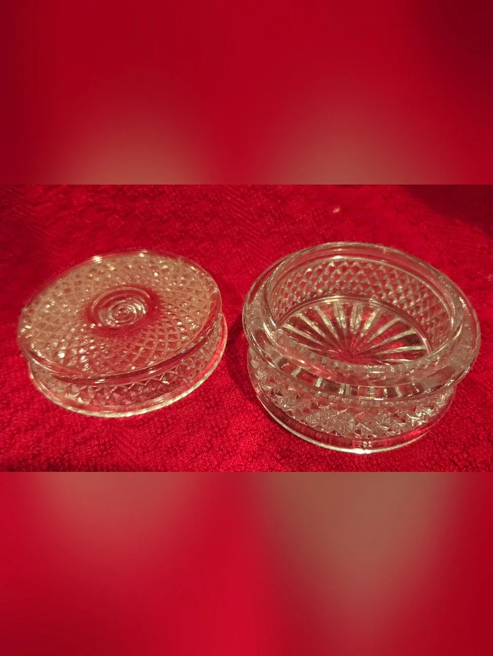 Cambridge Glass Vanity Powder Box Or Trinket Box